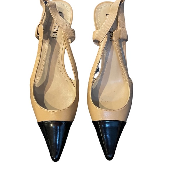 ELLEN TRACY Camel and black slingback heels Size 8 - Picture 2 of 8